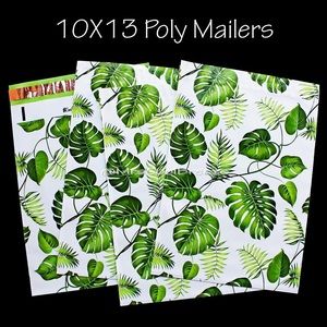100 ~ 10X13 Banana Leaves Designer Poly Mailers